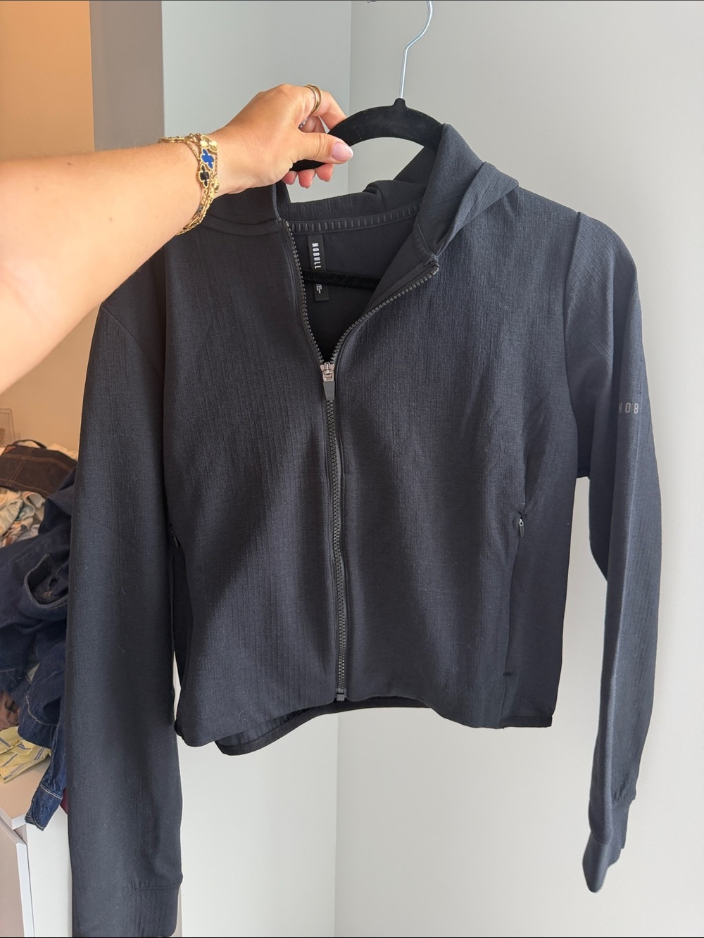 Black Women's Zip Hoodie Jacket - nobull